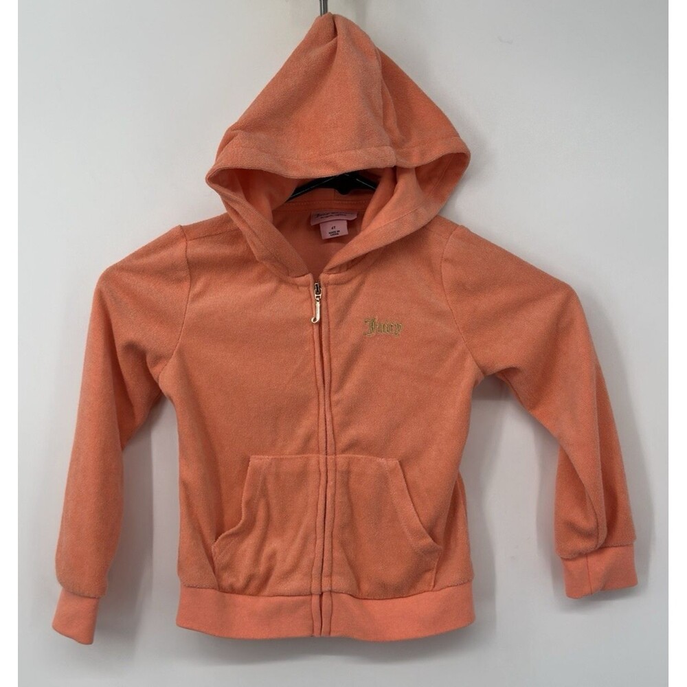 Todfler Juicy‎ Couture Velour Jacket Barbie Pink 4T orange velour  hoodie
